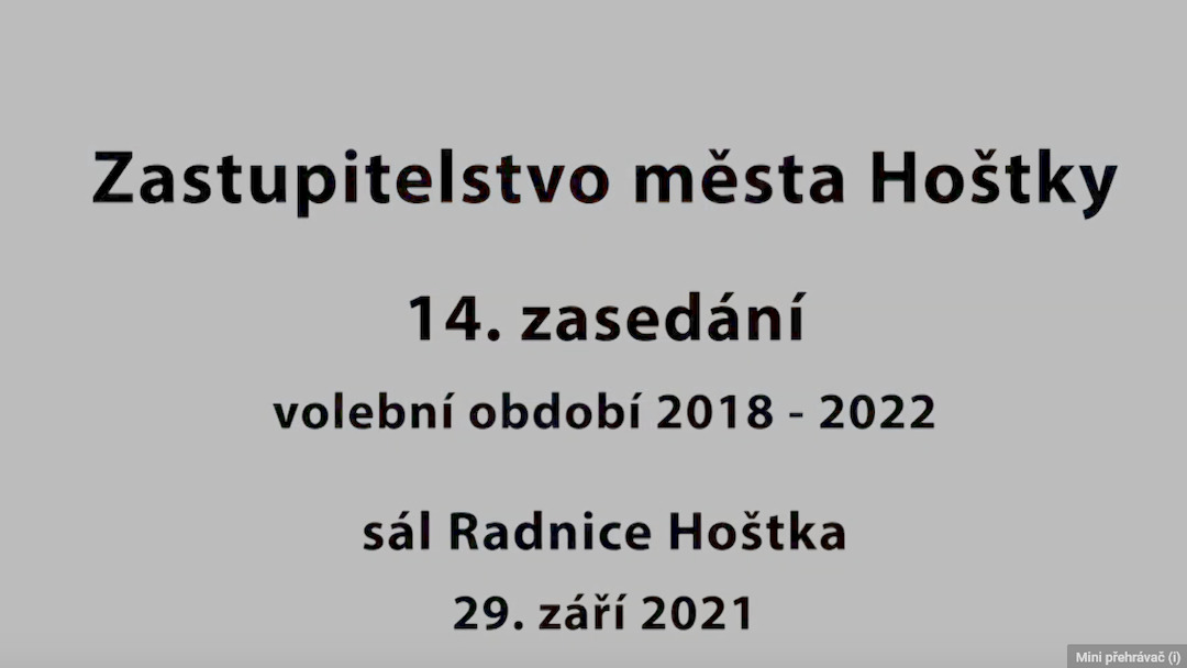 Zastupitelstvo města Hoštky - 14. zasedání ze dne  29.9.2021